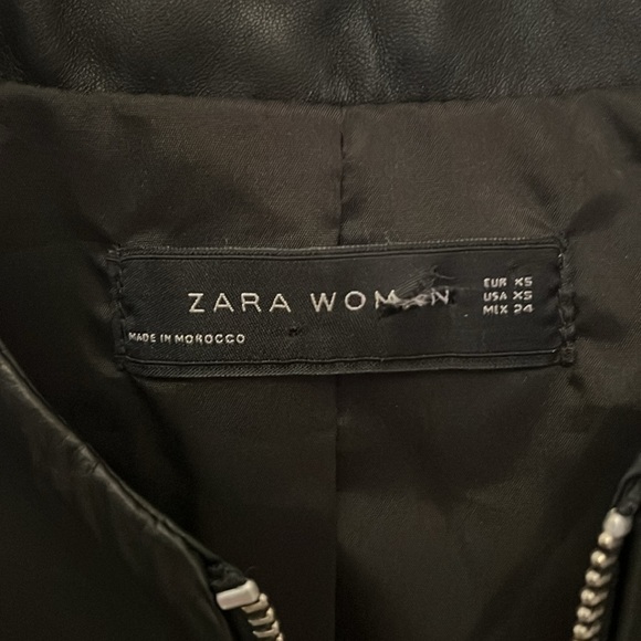 Zara Woman Sz XS Faux Leather Jacket - Picture 4 of 7